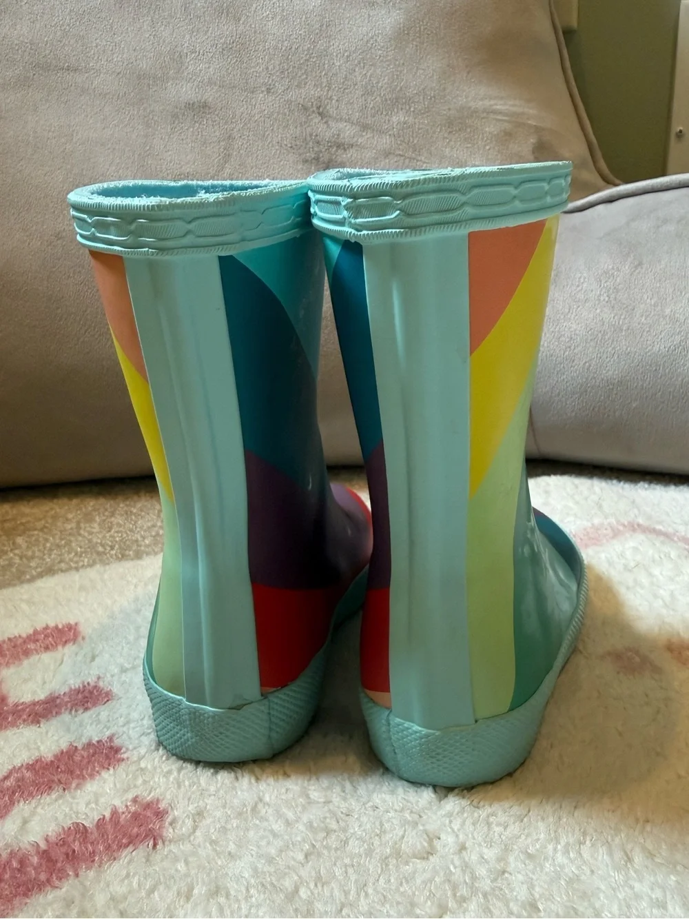 Hunter's Rainbow Striped Toddler Rain Boots